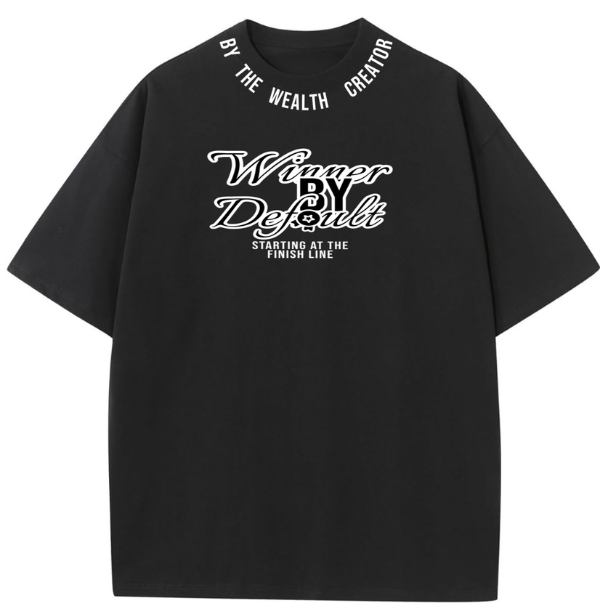 Oversized Winner By Default "Black" Tee