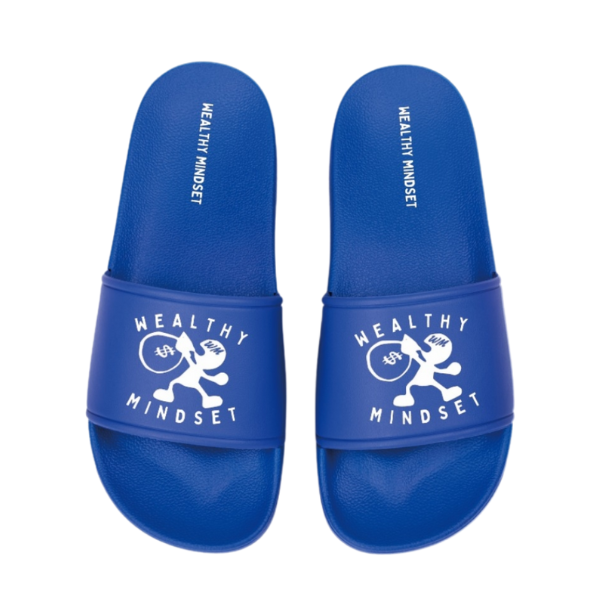 Once you put on these blue women slides you will never want to take them off. These slides are soft and comfortable to wear indoors or outdoors. It has our brand name printed on the sole and on the strap combined with our signature logo.