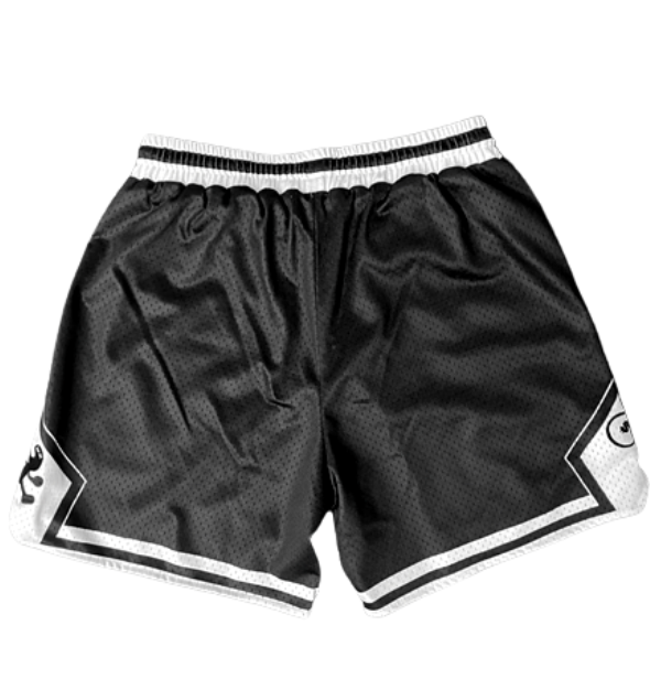 These unisex black mesh shorts are made for comfort and to be versatile. They are perfect for playing sports or to rock on a chill day. It is made with premium materials featuring a high quality print of our brand name in the front and signature logo on the both sides of the shorts.
