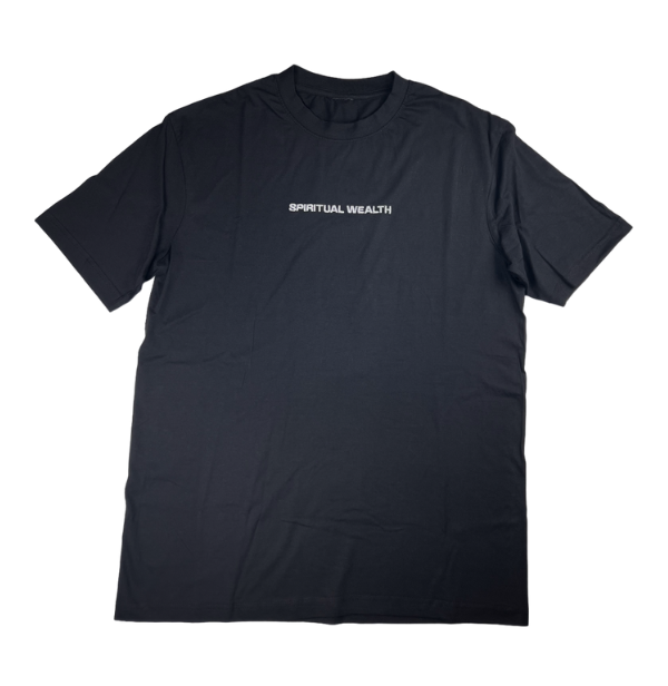 Elevate your style, embrace your spirituality, and unlock the path to true wealth with our unisex black Spiritual Wealth t-shirt. It's made from 100% cotton with the word "Spiritual Wealth" stitched on the front and the seven chakra system on the back. 