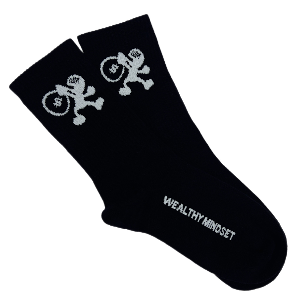 The one size fits crew socks is good for everyday wear.  It comes in black and white with our signature logo printed on the soles and brand name printed on the bottom.