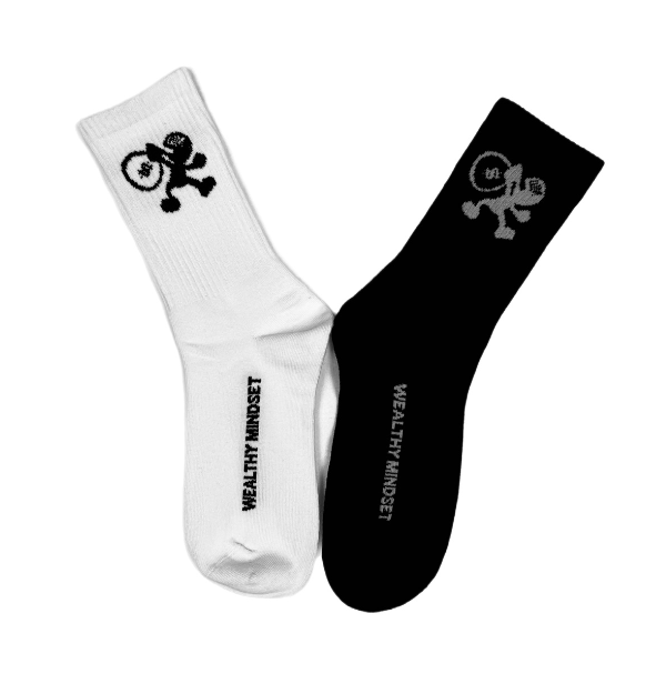 The one size fits crew socks is good for everyday wear.  It comes in black and white with our signature logo printed on the soles and brand name printed on the bottom.