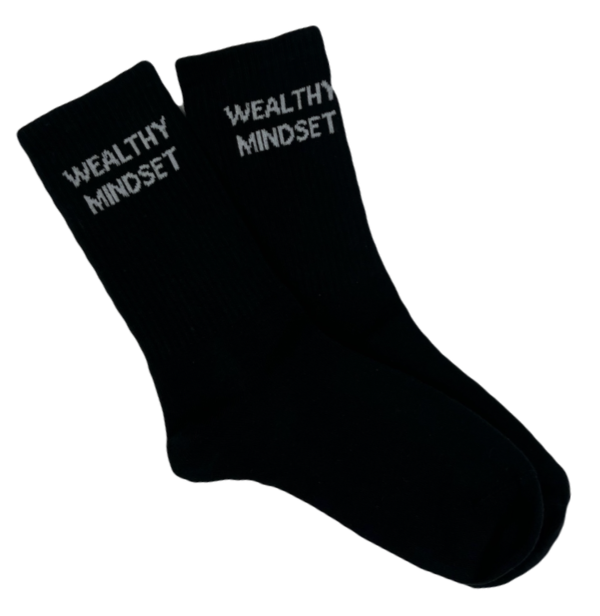 The one size fits crew socks is good for everyday wear.  It comes in black and white with our brand name printed on the soles.