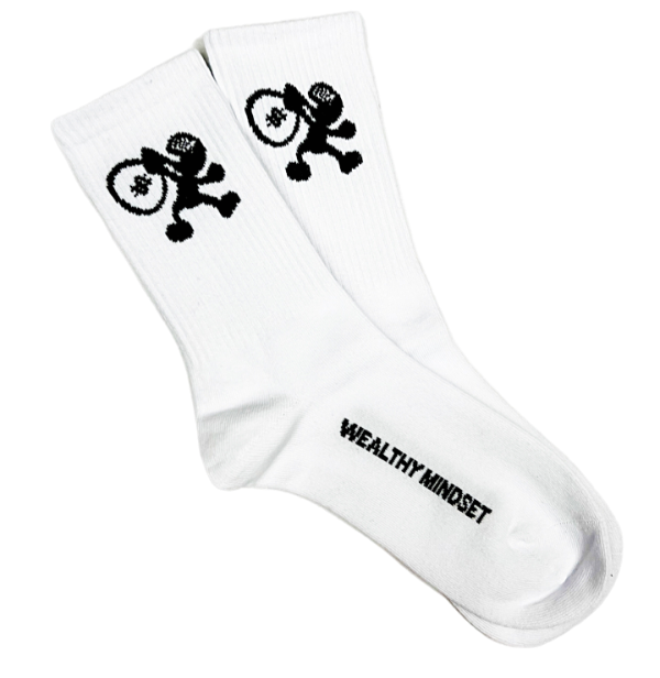 The one size fits crew socks is good for everyday wear.  It comes in black and white with our signature logo printed on the soles and brand name printed on the bottom.