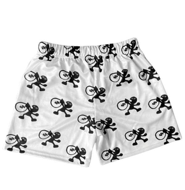 These unisex white mesh shorts are made for comfort and to be versatile. They are perfect for playing sports or to rock on a chill day. It is made with premium materials featuring a high quality print of signature logo.